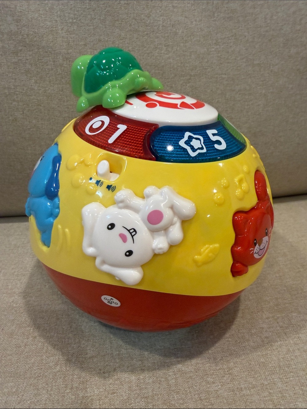 VTech Wiggle and Crawl Interactive Colorful Animal Learning Ball - Yellow & Red